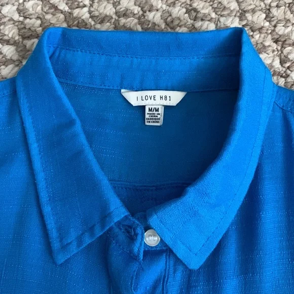 Forever 21 Blue Sleeveless Button Down Tank Top - Picture 3 of 5